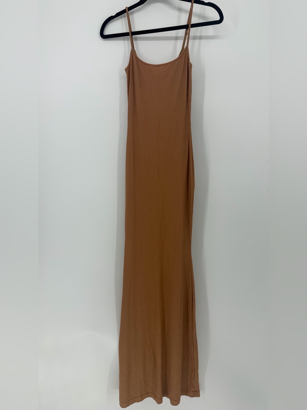 SKIMS Soft Lounge Ribbed Bodycon Maxi Dress Camel Best Fits Small